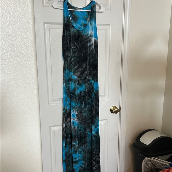 Central Park Dresses & Skirts - Blue and Black Tie-Dye Maxi Dress